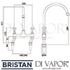 Bristan 1901 Bridge Sink Mixer Tap Dimensions